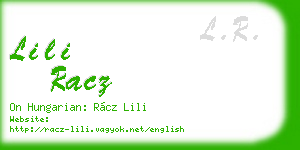 lili racz business card
